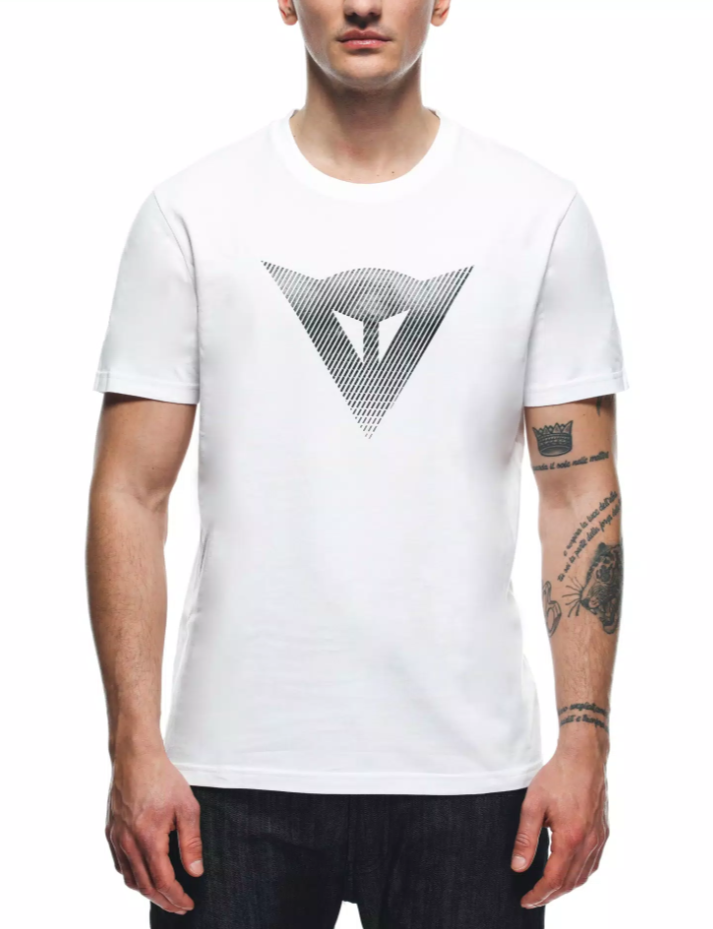 DAİNESE LOGO BEYAZ BİSİKLET YAKA KISA KOL TSHİRT