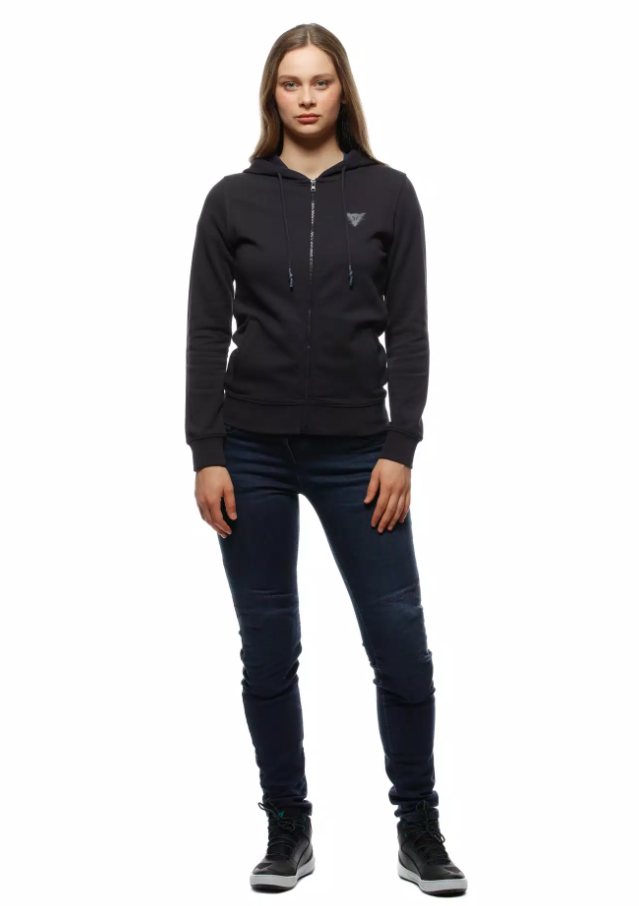 DAINESE ZIP KADIN KAPÜŞONLU HIRKA SİYAH
