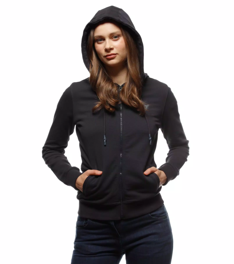 DAINESE ZIP KADIN KAPÜŞONLU HIRKA SİYAH