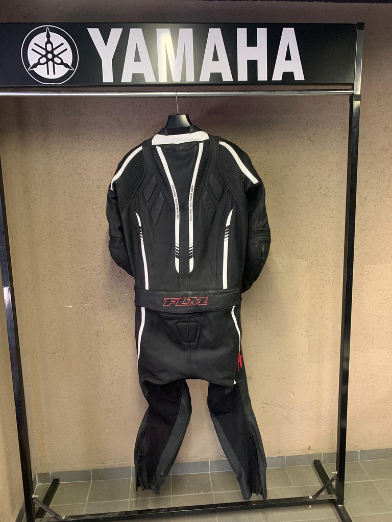 FLM İKİ PARÇALI DERİ MOTOSİKLET TULUMU SİYAH