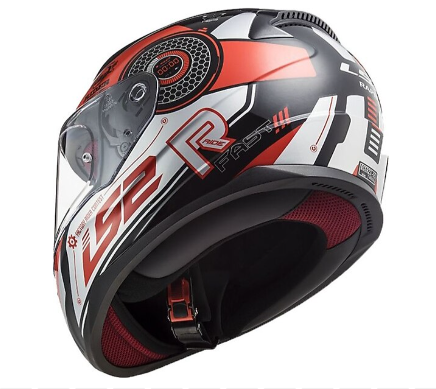 LS2 RAPID STRATUS SİYAH-KIRMIZI-GRİ KASK 