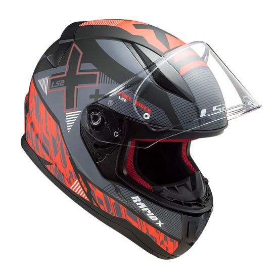 LS2 RAPID XTREET MAT SİYAH-KIRMIZI KASK 