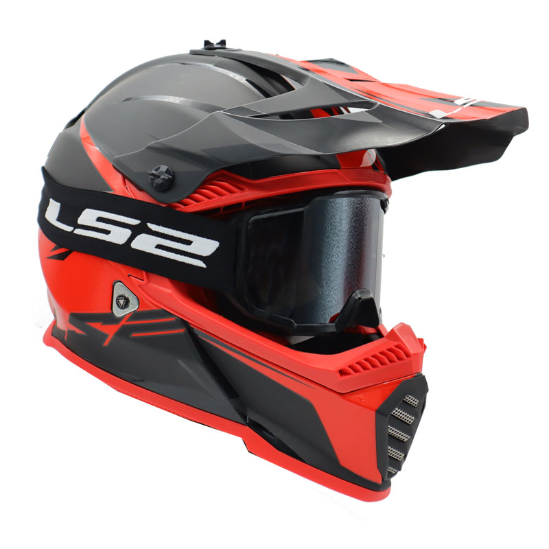 LS2 CHARGER GOGGLES MOTOKROS GÖZLÜK IRIDIUM CAMLI SİYAH 