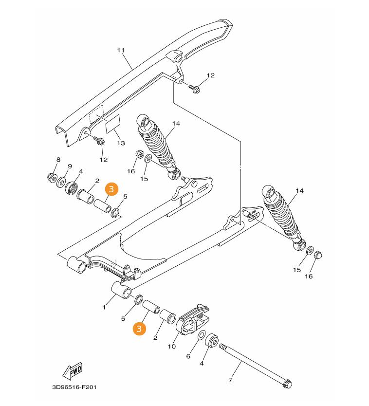 YAMAHA YBR 125 ARKA MAFSAL BURCU