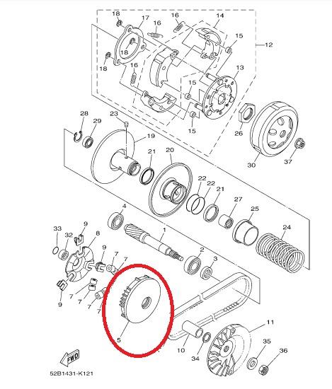 YAMAHA DELİGHT 115 ÖN HAREKETLİ KASNAK