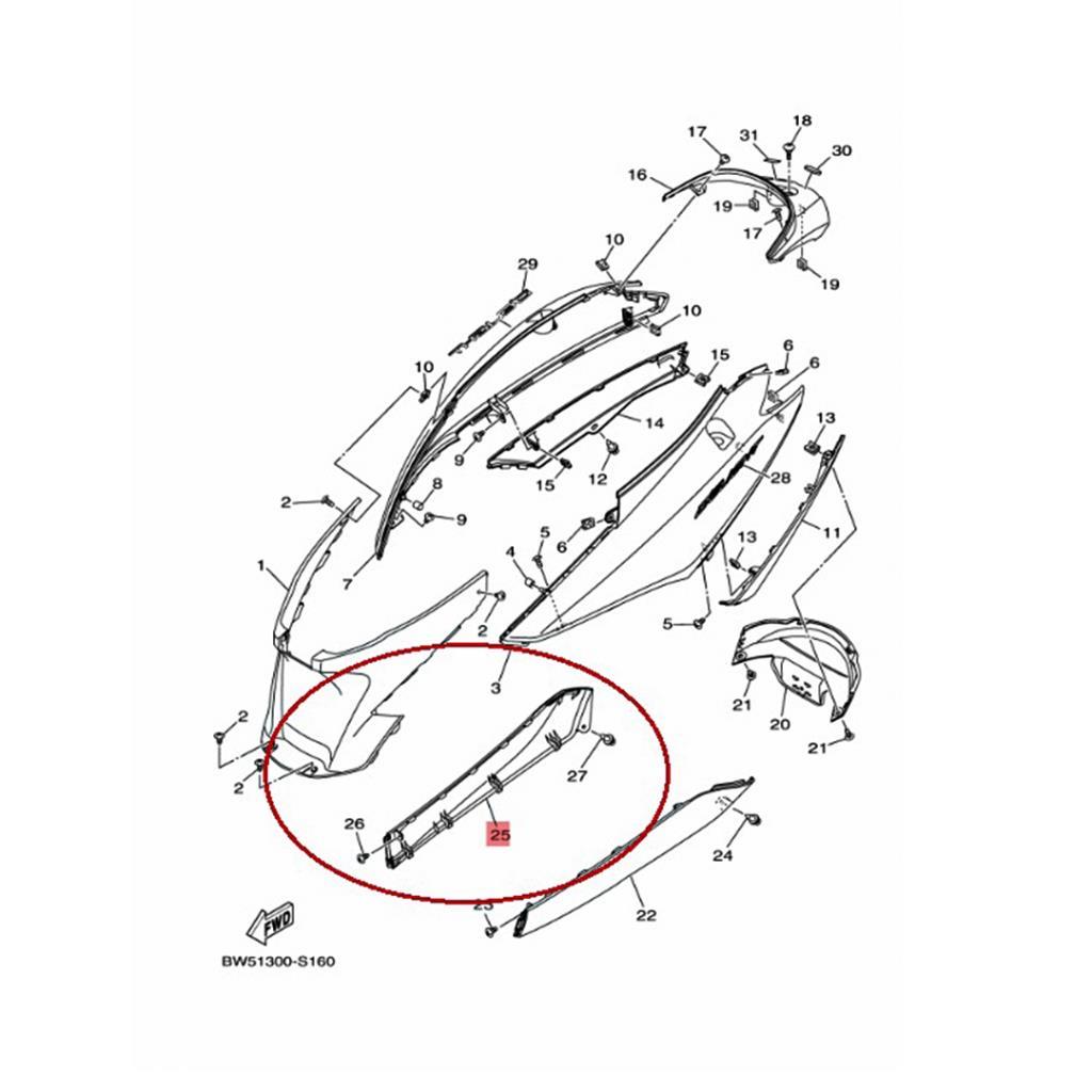 YAMAHA DELİGHT 125 SAĞ ALT MARŞBİYEL GRİ