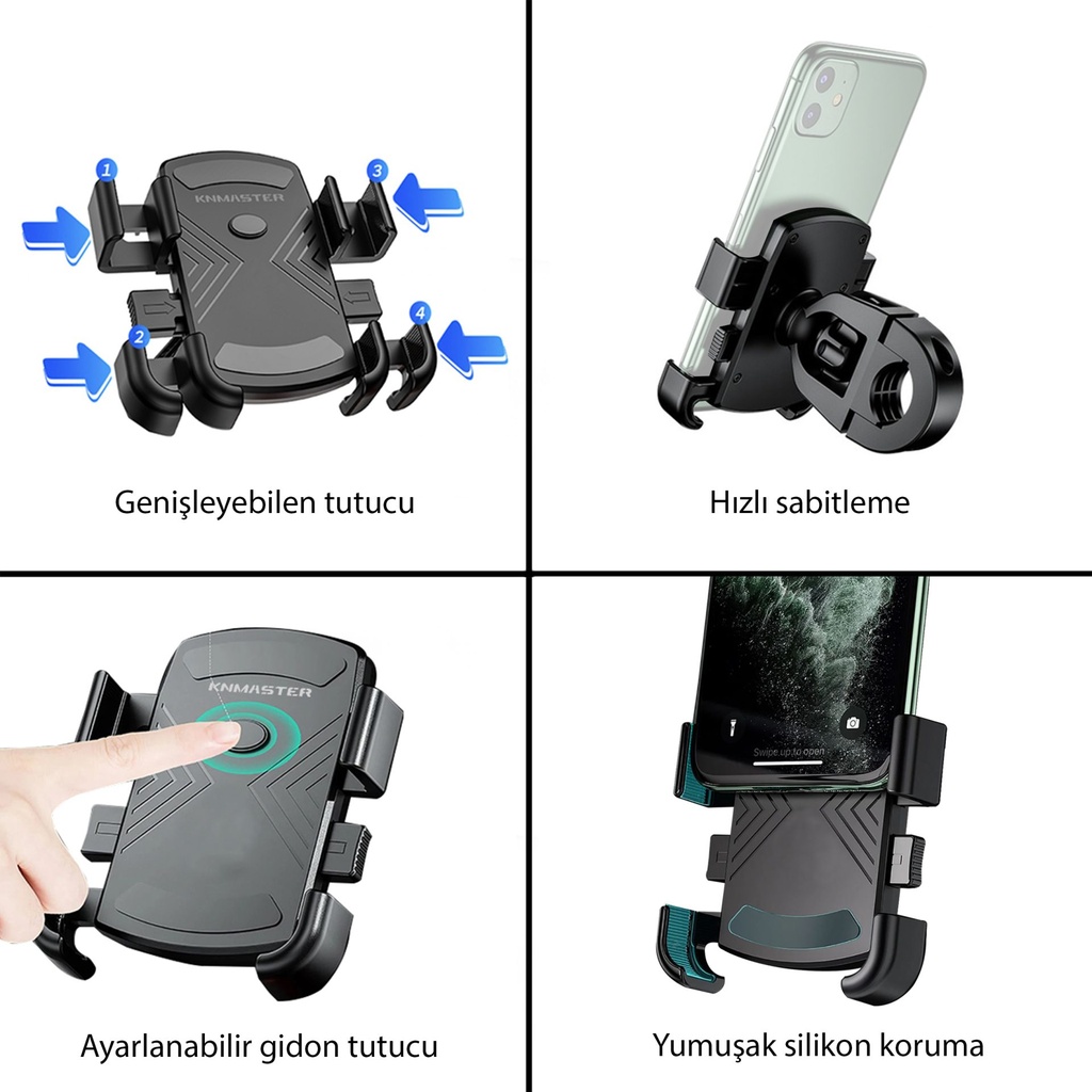 KNMASTER TT-600 GİDON VE AYNA BAĞLANTILI TELEFON TUTUCU - Resim 4