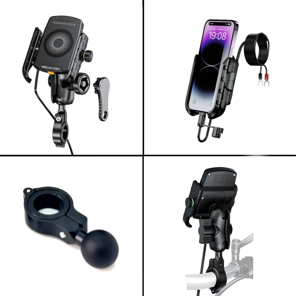 KNMASTER TT-600WU KABLOSUZ USB'Lİ GİDON VE AYNA BAĞLANTILI TELEFON TUTUCU - Resim 3