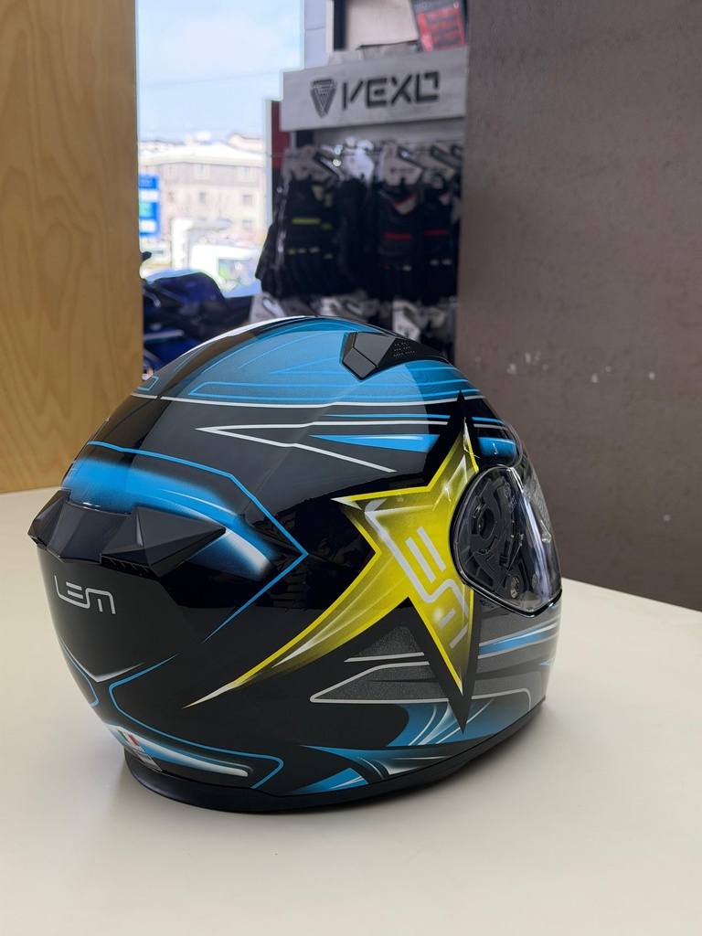 LEM STAR 140 SARI MAVİ GÜNEŞ VİZÖRLÜ FULL FACE KASK