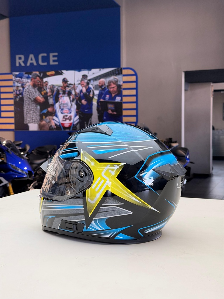 LEM STAR 140 SARI MAVİ GÜNEŞ VİZÖRLÜ FULL FACE KASK