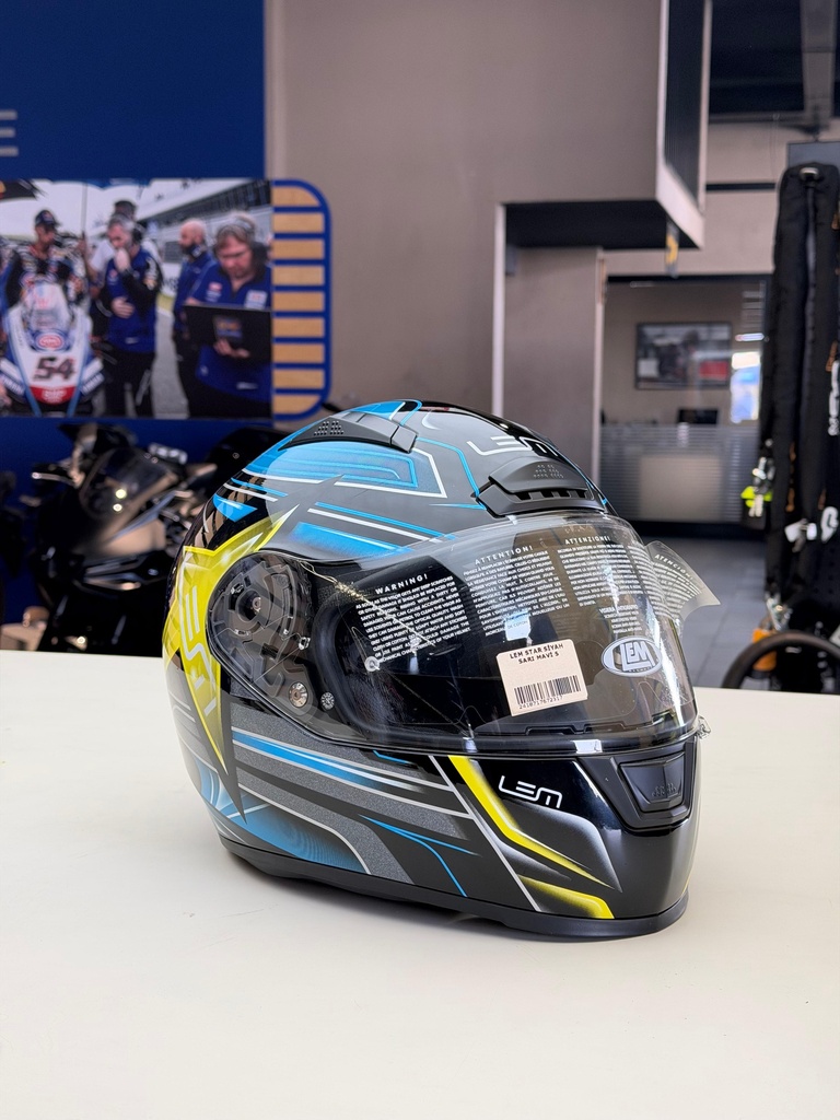 LEM STAR 140 SARI MAVİ GÜNEŞ VİZÖRLÜ FULL FACE KASK