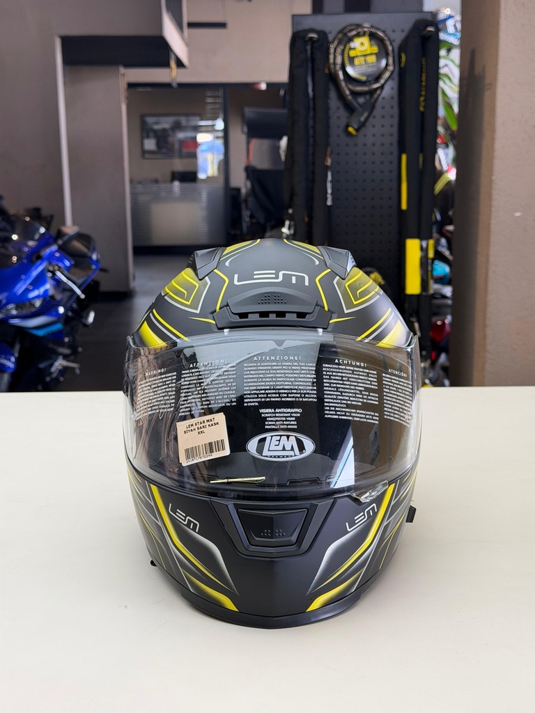 LEM STAR 140 SARI SİYAH GÜNEŞ VİZÖRLÜ FULL FACE KASK 