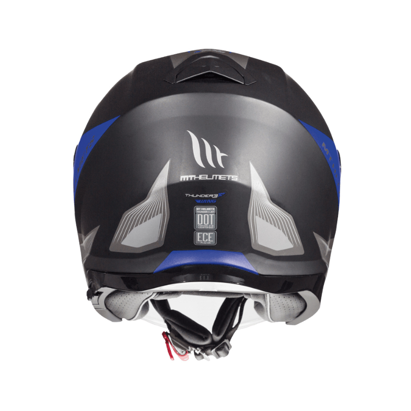 MT THUNDER 3 SİYAH MAVİ GÜNEŞ VİZÖRLÜ YARIM KASK