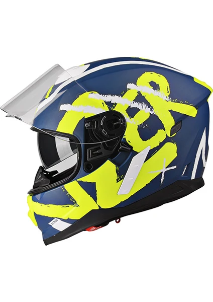 LAZER RAFALE STREET GRİ NEON GÜNEŞ VİZÖRLÜ KAPALI KASK 