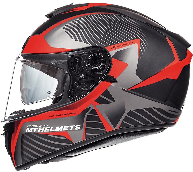 MT BLADE 2 BLASTER KIRMIZI SİYAH GÜNEŞ VİZÖRLÜ KAPALI KASK