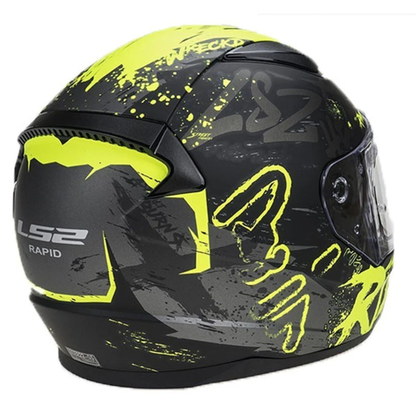 LS2 RAPID NAUGHTY SİYAH-NEON KAPALI KASK