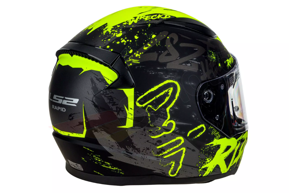 LS2 RAPID NAUGHTY SİYAH-NEON KAPALI KASK