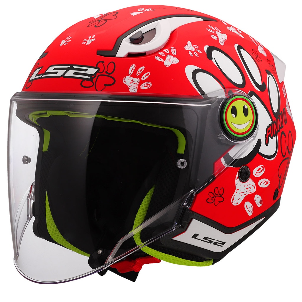 LS2 FUNNY 2 PAWS MAT KIRMIZI ÇOCUK YARIM KASK 