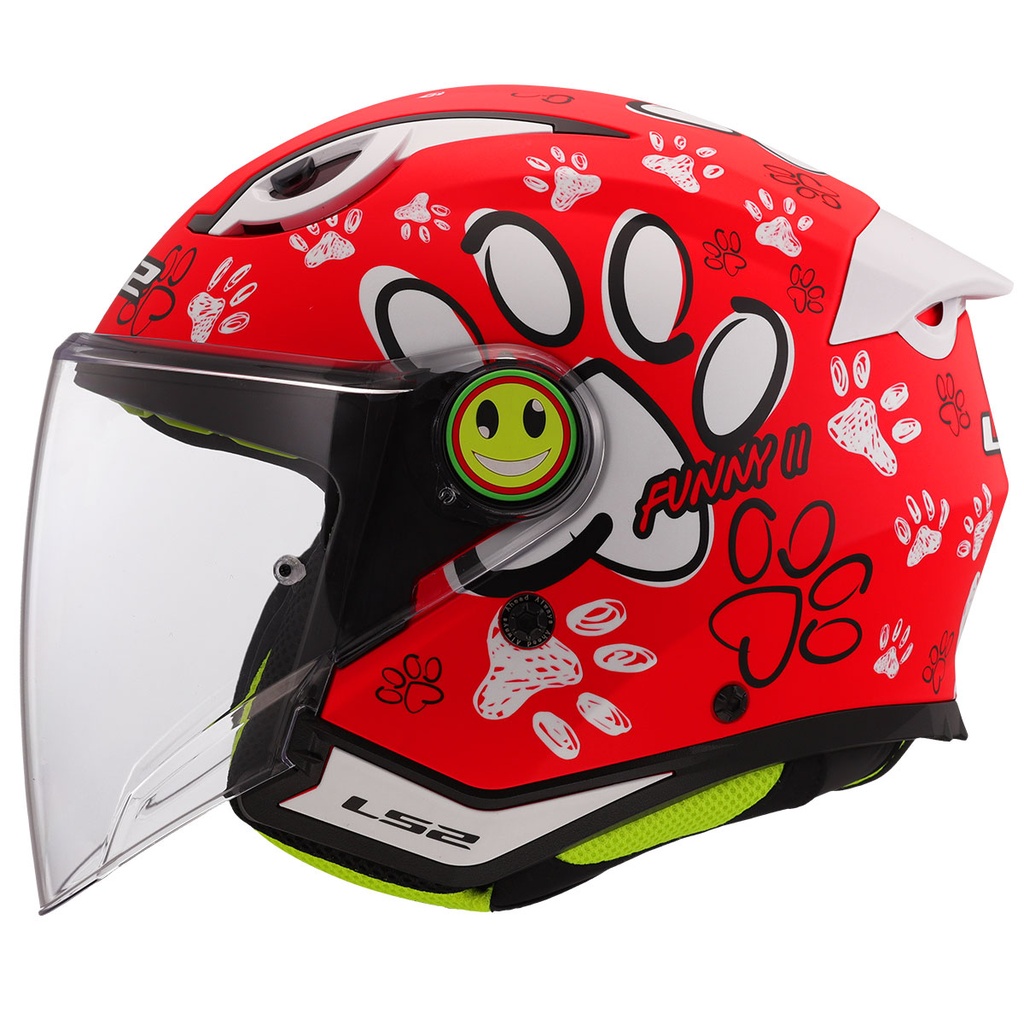 LS2 FUNNY 2 PAWS MAT KIRMIZI ÇOCUK YARIM KASK 