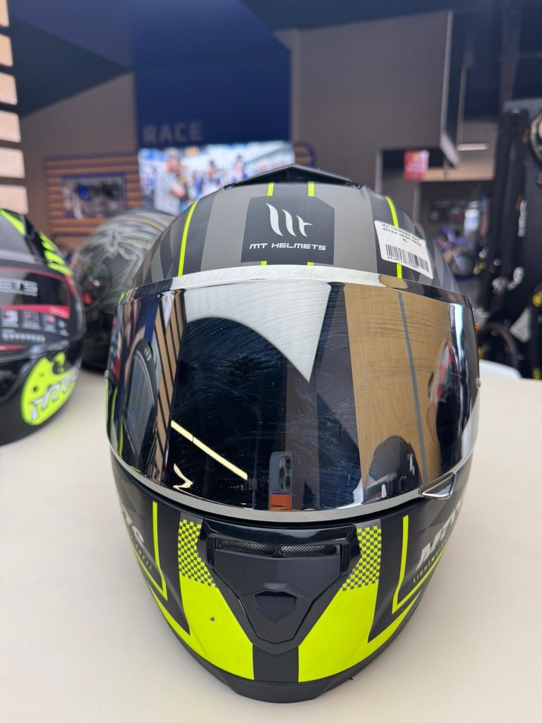  MT THUNDER MAT SİYAH NEON KASK 
