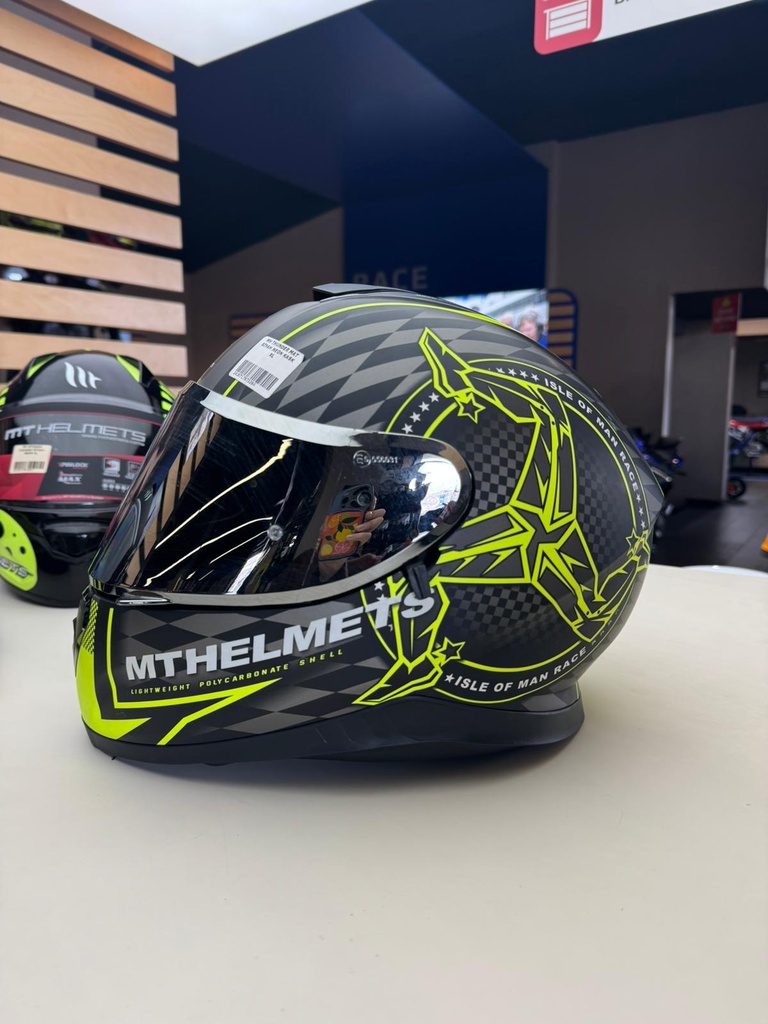  MT THUNDER MAT SİYAH NEON KASK 
