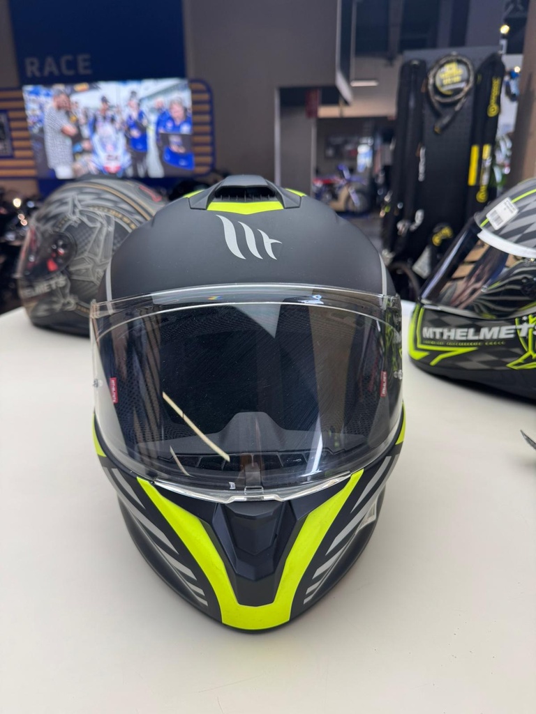 MT TARGO  SHELL MAT SİYAH-NEON KASK