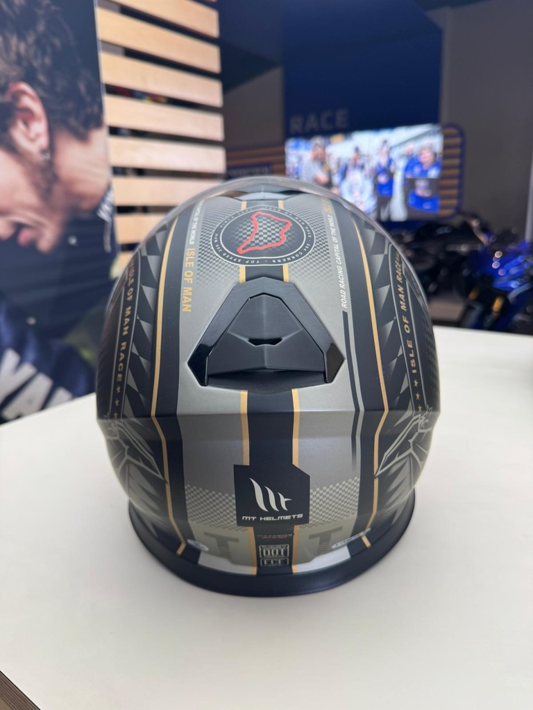 MT THUNDER MAT GRİ-GOLD KAPALI KASK