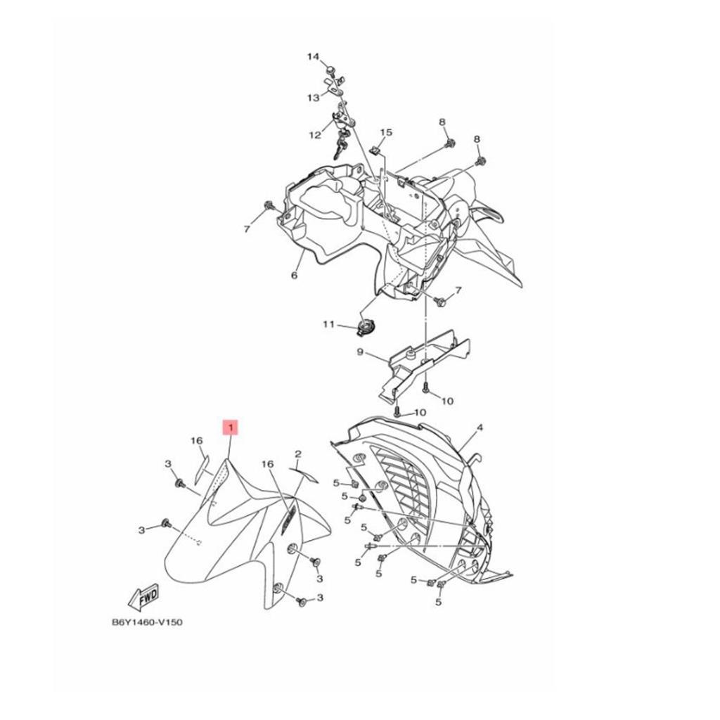 YAMAHA NMAX 125 155 ÖN ÇAMURLUK MAT KIRMIZI 2015-2020 