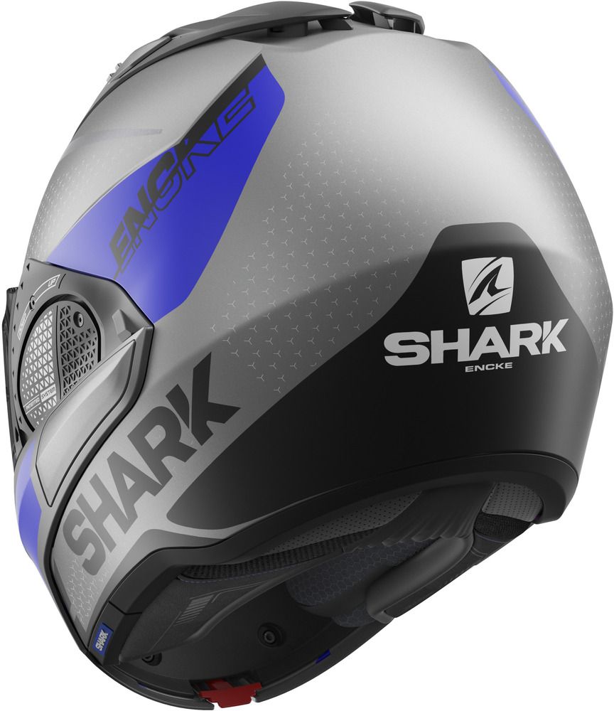 SHARK EVO GT ENCKE MAT GRİ MAVİ ÇENE AÇILIR KASK - Resim 2