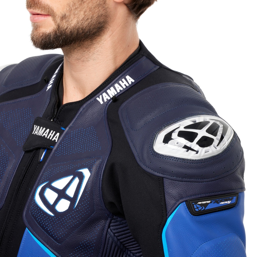 YAMAHA R-SERİSİ ERKEK DERİ YARIŞ TULUMU MAVİ - Resim 2