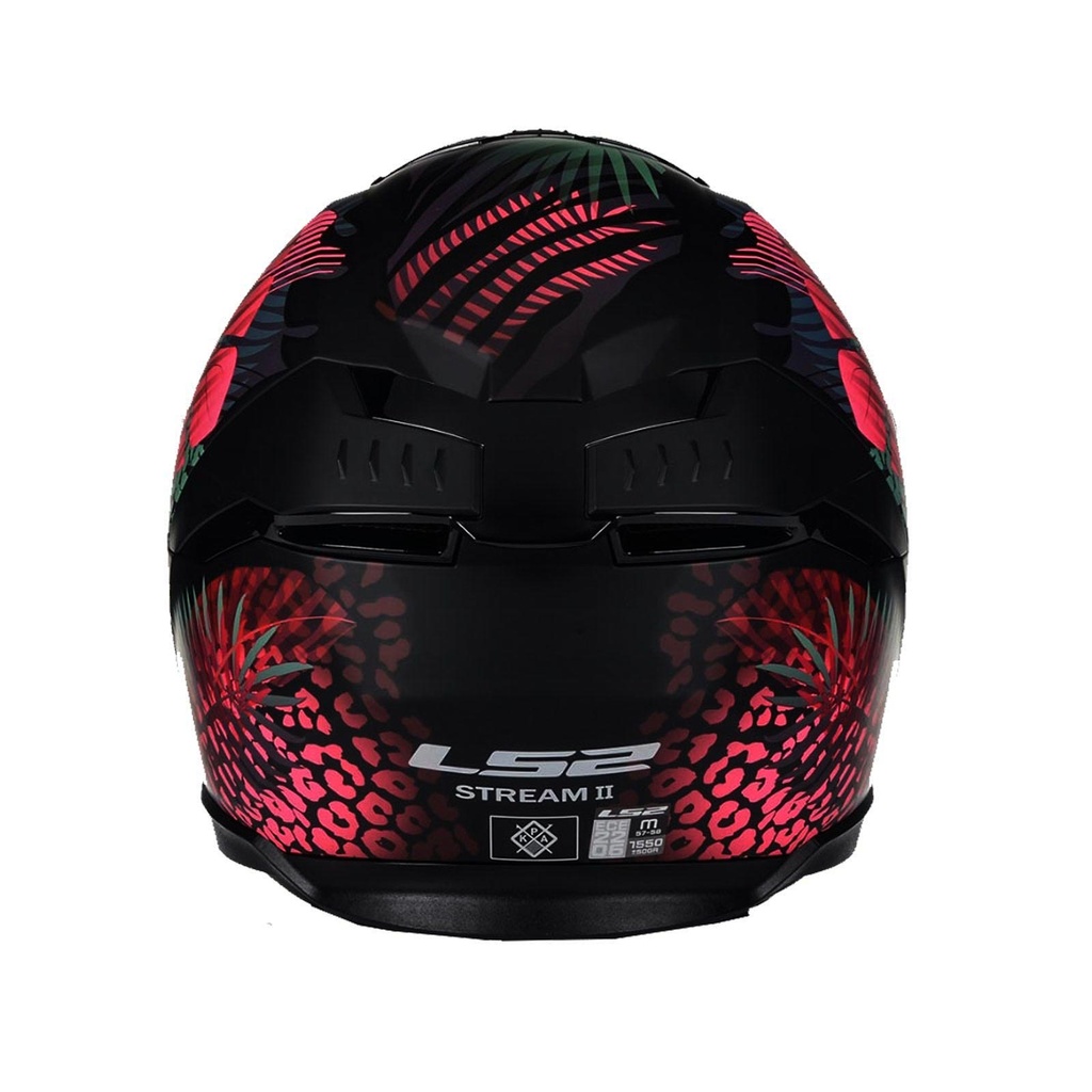 LS2 STREAM 2 JUNGLE MAT SİYAH-MAVİ-PEMBE KAPALI KASK - Resim 3