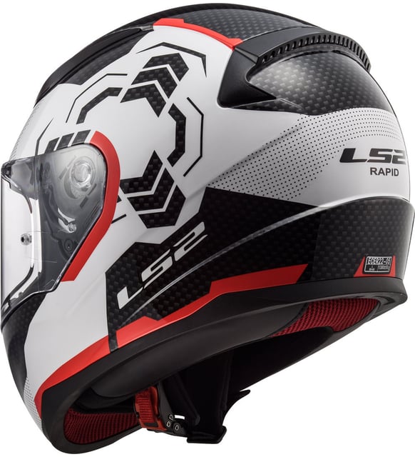 LS2 RAPID GHOST BEYAZ KIRMIZI KAPALI KASK - Resim 2