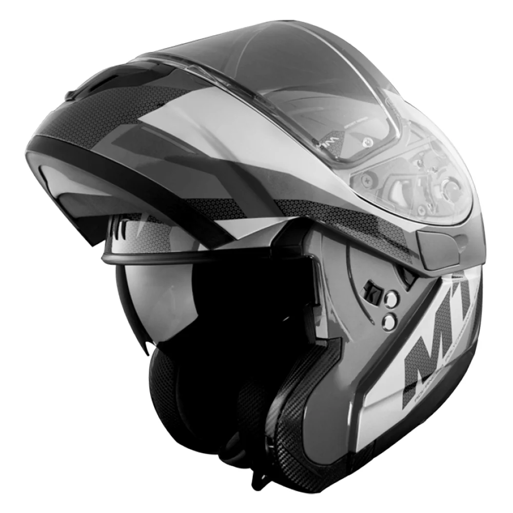 MT ATOM MAT GRİ GÜNEŞ VİZÖRLÜ ÇENE AÇILIR KASK - Resim 2
