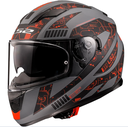 LS2 STREAM EVO TECT MAT GRİ SİYAH KIRMIZI KASK 