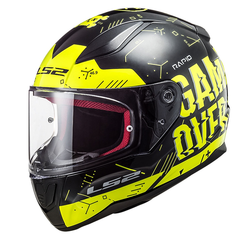 LS2 RAPİD PLAYER NEON SARI SİYAH KASK