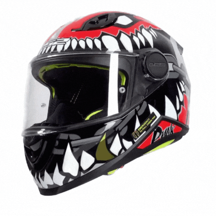 LS2 KID PUNK GRİ-KIRMIZI ÇOCUK KASK 