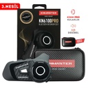 KNMASTER KN6100PRO MOTOSİKLET KASK İNTERKOM SETİ-KARBON SİYAH
