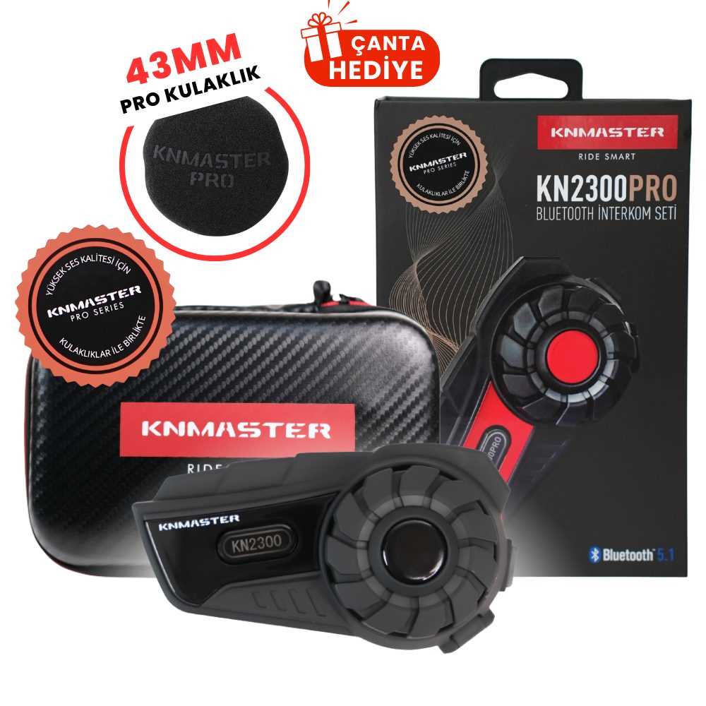 KNMASTER KN2300PRO MOTOSİKLET KASK İNTERKOM BLUETOOTH KULAKLIK SETİ 