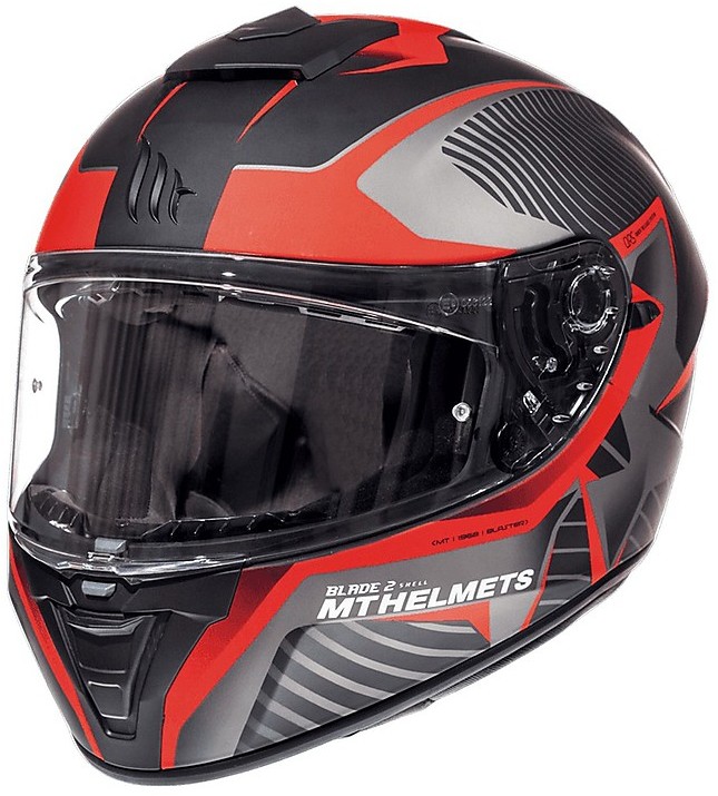 MT BLADE 2 BLASTER KIRMIZI SİYAH GÜNEŞ VİZÖRLÜ KAPALI KASK