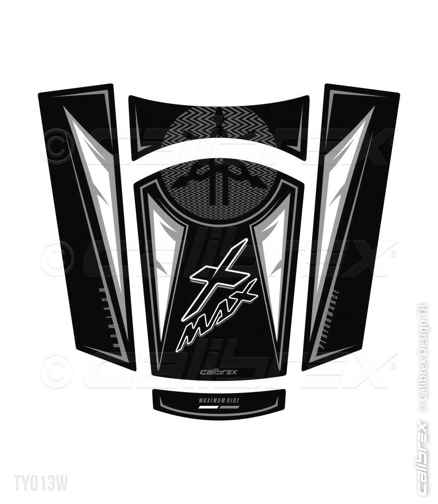 YAMAHA XMAX 250 300 TANKPAD 2018-2023 CALİBREX SİYAH BEYAZ TY013W