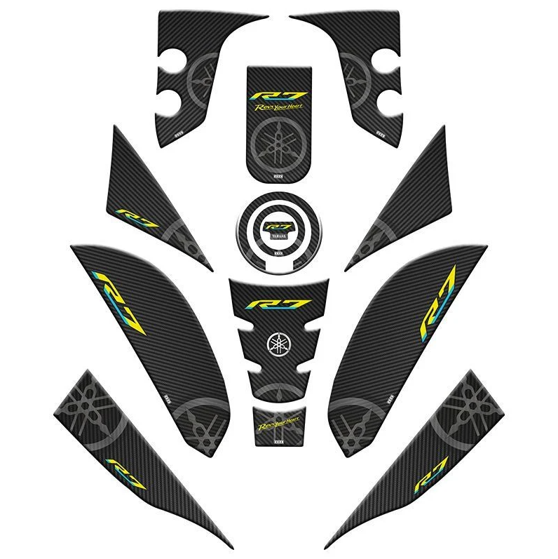 YAMAHA R7 2021-2024 UYUMLU FULL TANK PAD SET 007