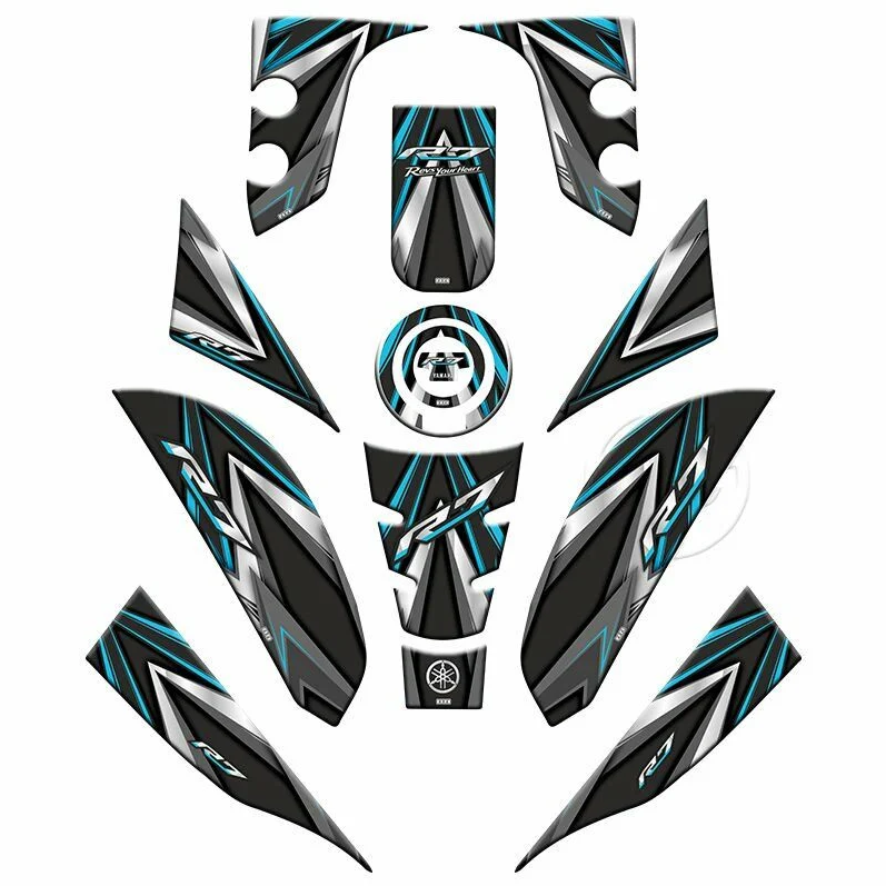 YAMAHA R7 2021-2024 UYUMLU FULL TANK PAD SET 005 