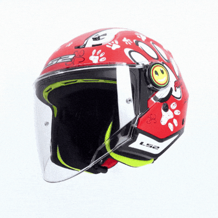 LS2 FUNNY 2 PAWS MAT KIRMIZI ÇOCUK YARIM KASK 