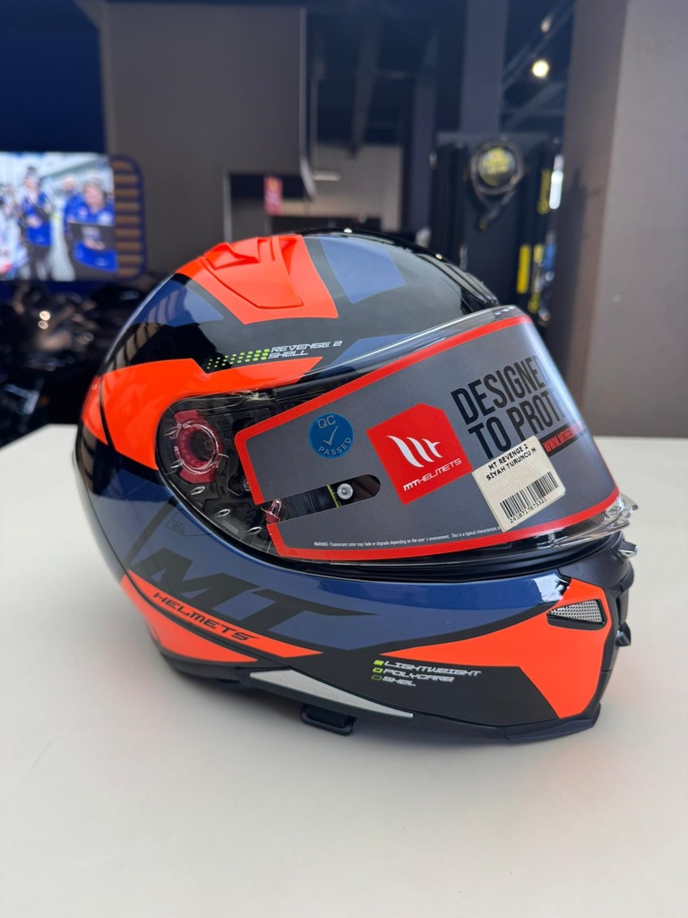  MT REVENGE 2 SİYAH TURUNCU KAPALI KASK