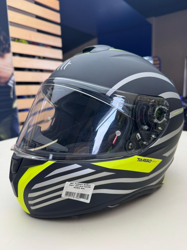MT TARGO  SHELL MAT SİYAH-NEON KASK