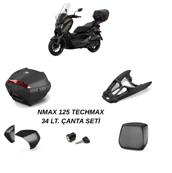 YAMAHA NMAX 125 TECHMAX 34 LT. ARKA ÇANTA SETİ 2025-2026