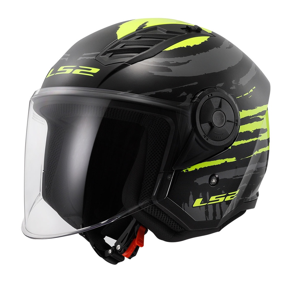 LS2 AIRFLOW 2 BRUSH SİYAH-NEON SARI AÇIK KASK