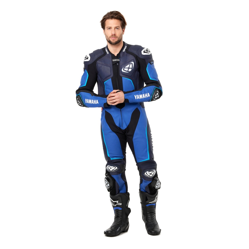 YAMAHA R-SERİSİ ERKEK DERİ YARIŞ TULUMU MAVİ