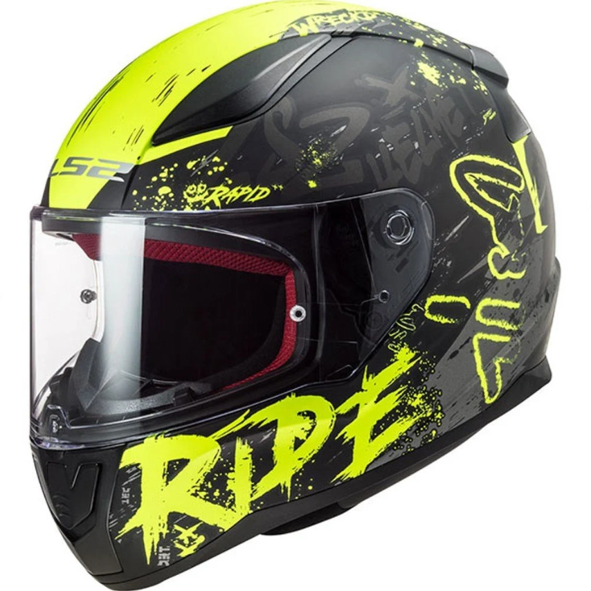 LS2 RAPID NAUGHTY SİYAH-NEON KAPALI KASK
