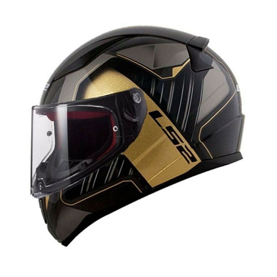 LS2 RAPID MEDAL PARLAK SİYAH GOLD KAPALI KASK